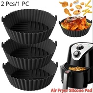 【The-Best】 Silicone Basket Pot Tray Airfryer Liner For Air Fryer Reusable Container Accessories Pan Baking Mold Canister Shape Protector