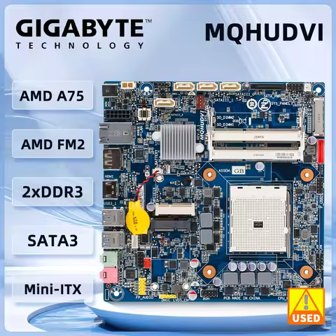 GIGABYTE MQHUDVI Mini-ITX Motherboard AMD A75 Socket FM2 4 x SATA III DDR3 16GB support AMD APU A4-5