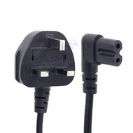 UK 3 Prong Male Plug To IEC C7 Figure 8 Right Angle Female Power Adapter Lead Cord Singapore Malaysi