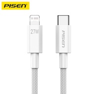 PISEN(CL-PD10) Type C ถึง L Fast Charging Cable สายชาร์จไนลอนถักหลากสี 3A PD27W 1M-2M