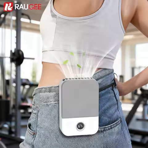 Portable Waist Fan Outdoor Mini Hanging Neck Fan 3 Gear Strong Wind Bladeless Waist Neck Fan Air Coo