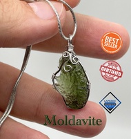 Natural Moldavite tektite pendant Real moldavite meteorite