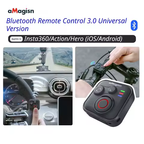 aMagisn 50m Bluetooth Shutter Remote for Insta360 GO Ultra/x4 air/x5/x4/ace pro/go 3s/x5 /DJI ACTION