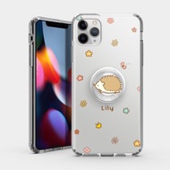 客製化英文名 刺蝟小花 IPHONE 保護殼 氣囊支架組合 PS162