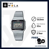 (2 Years Warranty) Casio Vintage Digital Watch A700W-1A Silver Stainless Steel Band Unisex Watch