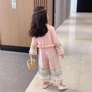 傣族女童民族套装新中式外穿民族风套装超仙公主风套装Chinese Traditional Hanfu Child Clothing Kids Boy Performance Costume Girl 