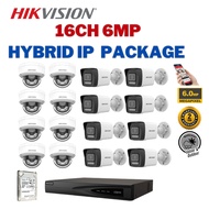 HIKVISION CCTV SET (World No. 1) IP 16CH 6MP Network DS7616NIQ216P/DS-2CD1063G2-LIU/DS-2CD1163G2-LIU