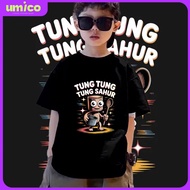 UMICO baju budak tshirt italian brainrot shirt TUNG TUNG TUNG SAHUR 100% Cotton Short Sleeve round t