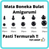 MATA [Min 5] Black Round Doll Eyes Amigurumi Eye/ Safety Eyes 5-40mm [10-pcs]