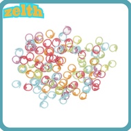 ZELTH 100Pcs Crochet  Markers, Colorful Curved Open  Markers Rings, Durable Metal Metal  Markers For