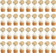 36 PCS 50th Wedding Anniversary Cupcake Toppers Green 50 Wedding Annivesary Cake Cupcake Decorations