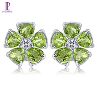 Lohaspie Jewelry Pure 7.5 Carat Solid Sterling Silver 925 Clip Earring Original Natural Peridot Clip