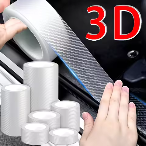 3D Carbon Fiber Sticker Paste Car Threshold Protective Film DIY Automotive Anti Scratch Waterproof T