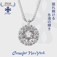 正版日本原裝【Crossfor New York】項鍊【Twinkle Flower閃耀的花】純銀懸浮閃動項鍊