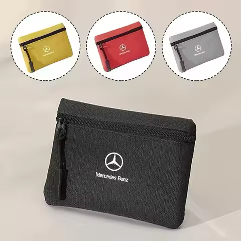 Bank ID Card Wallet Mini Zipper Men Women Coin Purse Key Bag Organizer For Mercedes Benz AMG A C E S