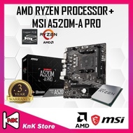 MSI A520M-A PRO A520 AM4 Motherboard + AMD RYZEN 3 / RYZEN 5 / RYZEN 7 / RYZEN 9 CPU COMBO A520M A