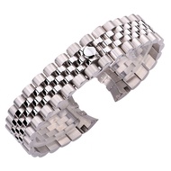 20mm 904l Stainless Steel Watch Band Solid Silver Brushed Polished Curved End Bracelet For 40 41mm N