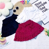 [NEW MODEL] Girls' pleated skirt CV222 in cute soft khaki fabric with inner pants for children 10-38