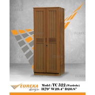 EUREKA 2.5ft Wardrobe Wood Drawer Storage 2 Door 522 / Almari Baju Kayu (Delivery &amp; Installation Klang Valley ONLY)