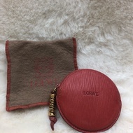 Loewe 羅爾威 中古蛇骨系列紅色小圓零錢包 I095