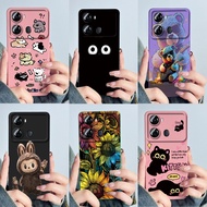 Case For Itel P40 Casing P662L Pretty Flowers Cartoon Pattern Matte Protective Liquid Silicone Soft 