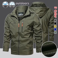 【Ready Stock】Outdoor Sports Jacket Hooded Men Women Windproof and Waterproof Jaket Lelaki Hiking Jacket Mountaineering Jacket Jeep Style Jacket Outdoor Camping Army Field Jacket