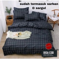 KATUN PUTIH HITAM Aesthetic Box Sheet Size 180x200/160x200/120x200/90x200 Black/abu/Blue/White Soft 