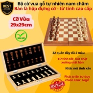 Bộ cờ vua gỗ thông nam châm cao cấp VIP chọn size 29x29cm - 34x34cm - Gỗ thông tự nhiên tinh xảo an 