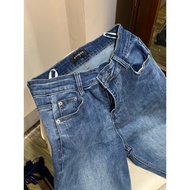 PREOVED ECINOS DENIM FLARED JEANS UK M