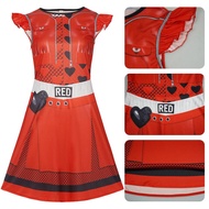 Descendants 4 Red Dress Costume - Kid & Adult Size - Halloween Cosplay