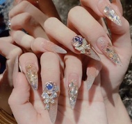 Nail box thiết kế gắn charm đá from nhọn H01