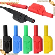 MEIGUII Banana Plug Connector, 4MM Black Red Banana Plug, Adapter Stackable Banana Plug Wire Solder 