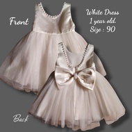 Baby white dress for 1 year old