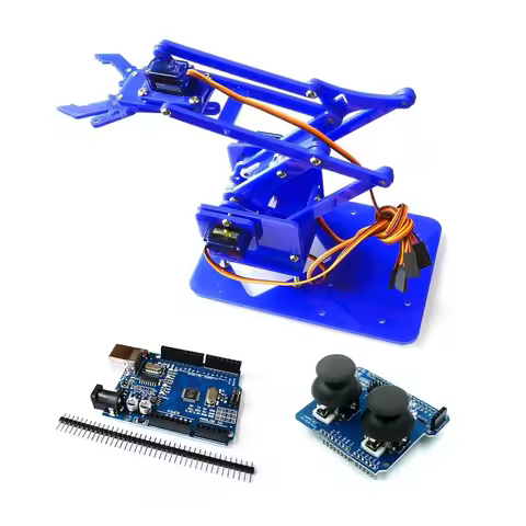 4 DOF Unassembly Acrylic Mechanical Arm Robot Manipulator Claw for Arduino Maker Learning DIY Kit Ro