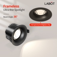 Minimalist Frameless Spotlight Recessed 3 Color Ceiling Light 7W 12W RG0 Anti-blue CRI98 Spotlight F