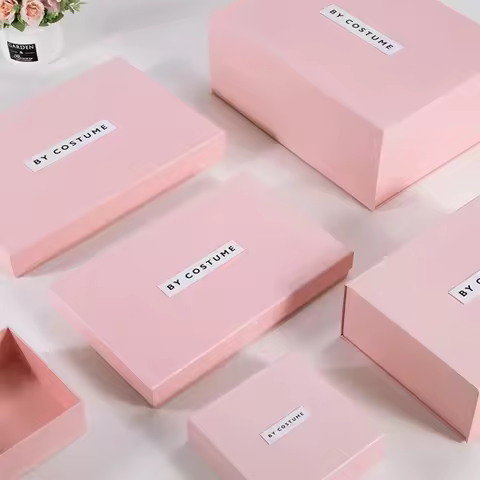 200pcs Custom Logo Design Cardboard Box T-shirt Apparel Clothes Scarf Packaging Folding Magnetic Gif