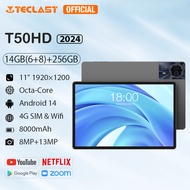 [สินค้าใหม่] TECLAST T50HD แท็บเล็ต Android 14 14GB+256GB+1TB Expansion Widevine L1 Compatible Tablet 8-core CPU แท็บเล็ต SIM Free 4G LTE+5G WIFI แบตเตอรี่ 8000mAh+ชาร์จแบบ Type-C หน้าจอ IPS FHD 1920*1200 กล้อง AI 13MP+GPS+BT5.0+การรับรอง TÜV สำหรับ