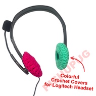 Colorful Woven Crochet Yarn Headset Covers for Logitech H110 H111 H151 H150 H370