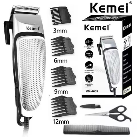 Kemei KM-4639 Electric Clipper Hair Clippers Professional Trimmer Household Low Noise Beard Machine 