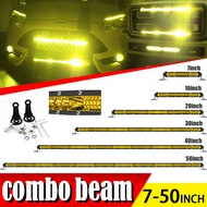 52inch Yellow Light Super Slim LED Work Light 12V 24V 10-52 Inch Spot Flood Light for ATV Car Off Ro