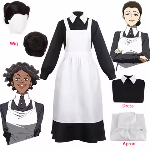 Mother Isabella Cosplay Yakusoku no Neverland Cosplay The Promised Neverland Women Maid Dress Anime 