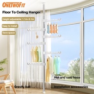 Adjustable Floor To Ceiling Hanger No Drilling clothes drying rack suitable for many occasions Tension Pole Hanger Stand
