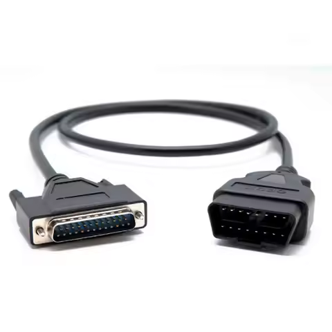 New Obd2 Connector 16pin To DB25 Pin Main Cable Diagnostic Scanner Tool OBD 16P Convert To DB 25PIN 