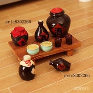 Can Invoicing Free Shipping✨Simulation Ancient Mini Food Toys Chinese Wine Jar Wine Glass Wine Bottl