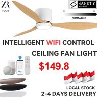 Dimmable Ceiling Fan With Light DC Motor Ceiling Fan With 3 Color Light Ceiling Light