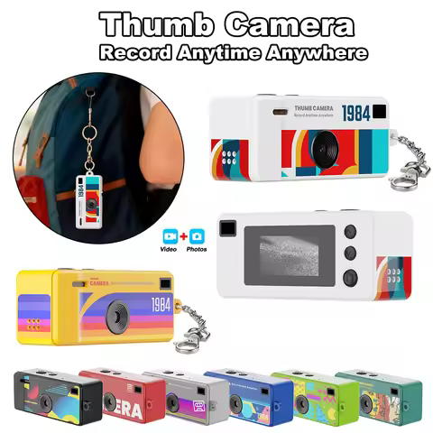 Thumb Keychain Camera 0.96 inch Retro Retro Action Camera Support Memory Card 1080P Thumb Camcorder 