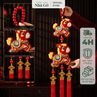 Nha Go decorative tureen with red tone hanging decor Chinese New Year attracts luck PKTET26M4