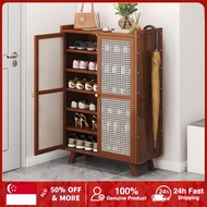 Wood Shoe Cabinet Rattan shoe cabinet Multifunctional Shoe Cabinet Storage Shoe Cabinet