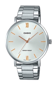 Casio Standard นาฬิกาข้อมือผู้ชาย สายสแตนเลส รุ่น MTP-VT01D,MTP-VT01D-7B,MTP-VT01D-7BUDF - สีเงิน