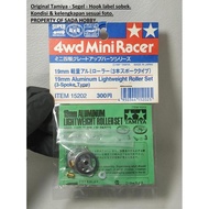 TAMIYA 15202 19MM ALUMINUM LIGHTWEIGHT ROLLER SET 3 SPOKE RETROPACK CLEAR PACKAGING CADATOYS